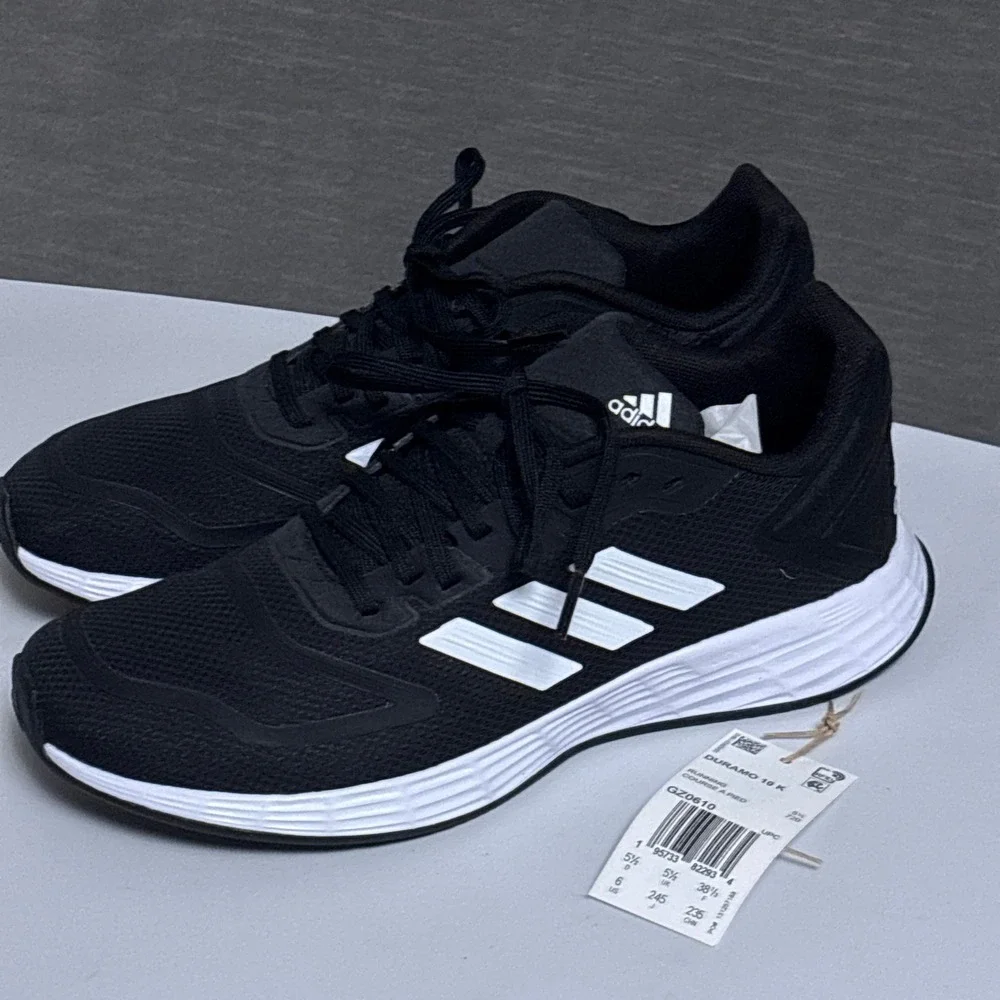 Adidas Running Shoes 6 Black White Duramo 10 K Sneakers Classic Athletic